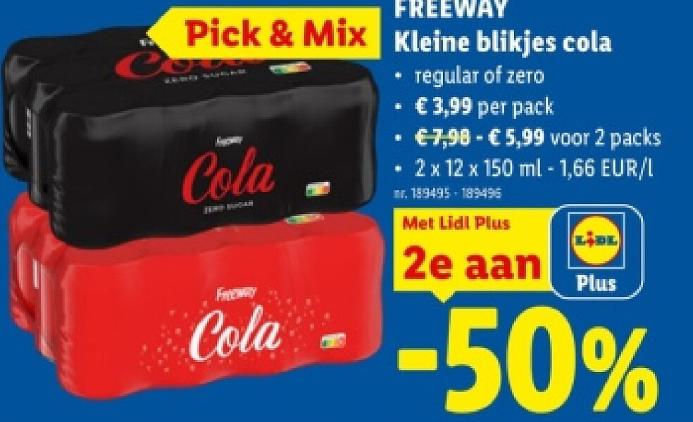 Kleine blikjes cola