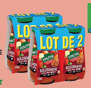 Sauce bolognaise pour bœuf Panzani, lot de 2 x 400 g
