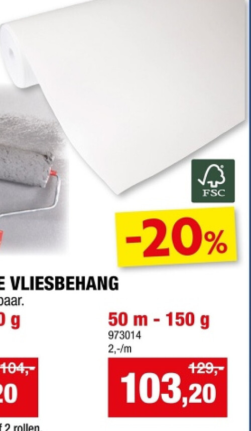 RENOVATIE VLIESBEHANG 50 m - 150 g