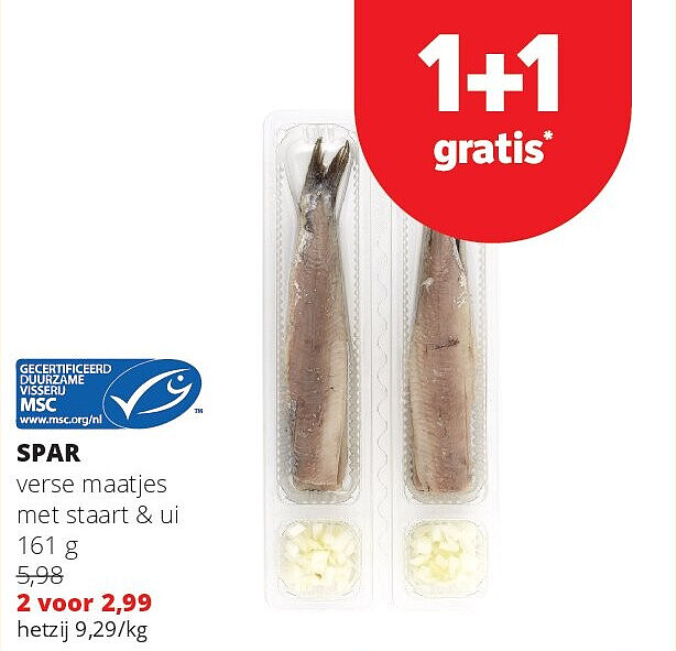 SPAR verse maatjes met staart & ui 161 g