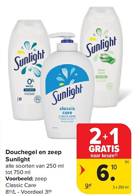 Douchegel en zeep Sunlight
