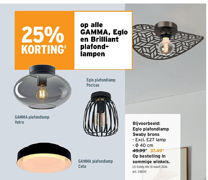 Eglo plafondlamp Swaby brons