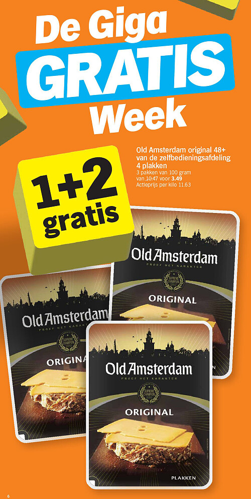 Old Amsterdam original 48+ van de zelfbedieningsafdeling 4 plakken