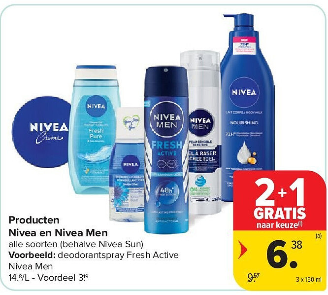 Producten Nivea en Nivea Men