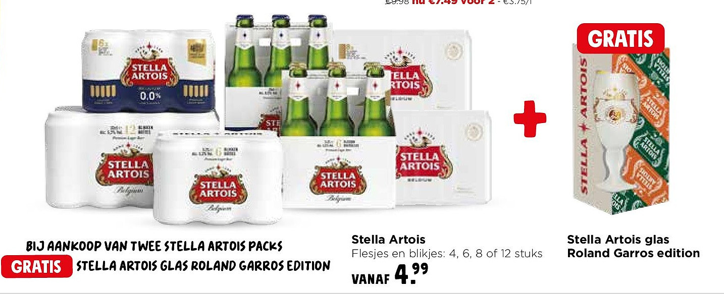 Stella Artois + Stella Artois glas Roland Garros edition