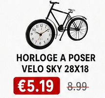 HORLOGE A POSER VELO SKY 28X18