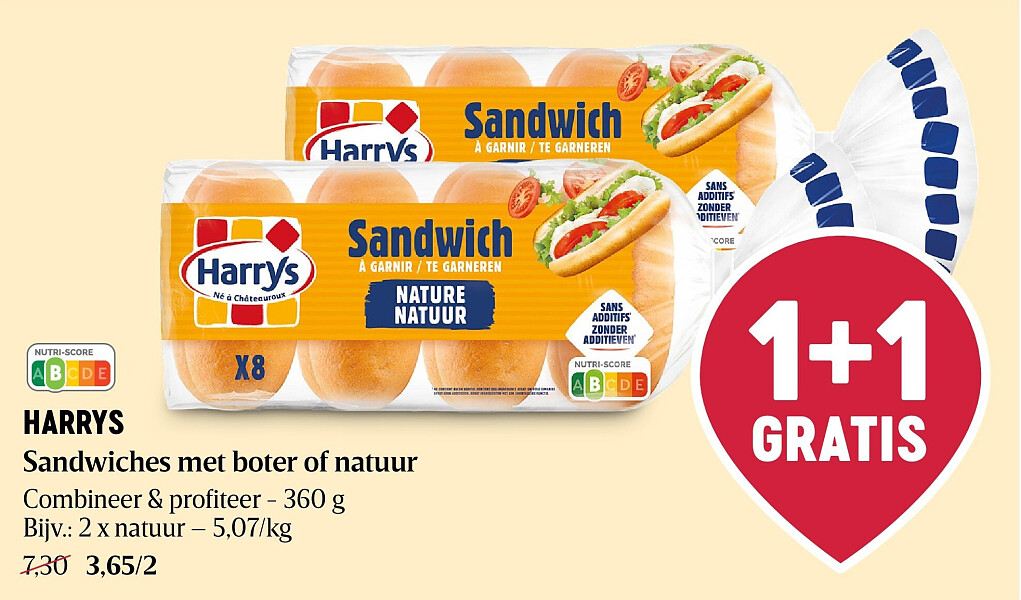 HARRYS Sandwiches met boter of natuur