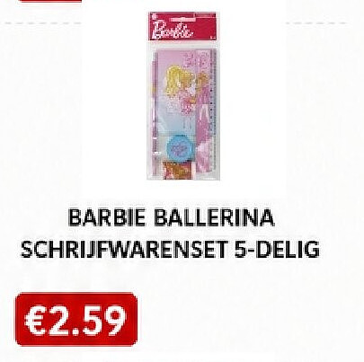 BARBIE BALLERINA SCHRIJFWARENSET 5-DELIG