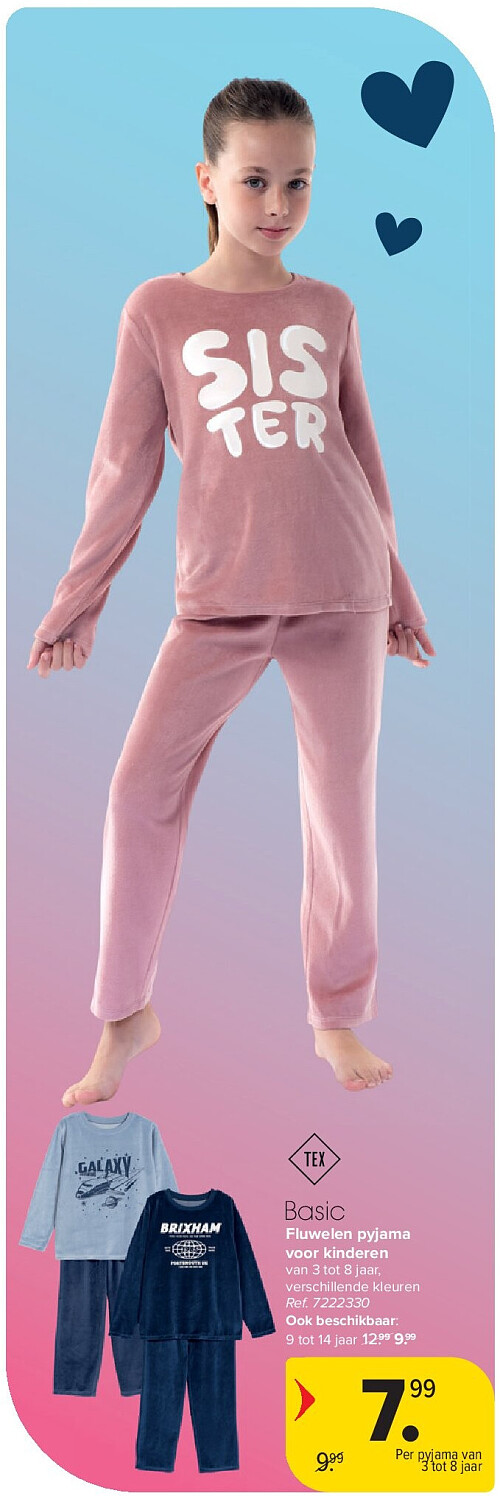 Fluwelen pyjama voor kinderen