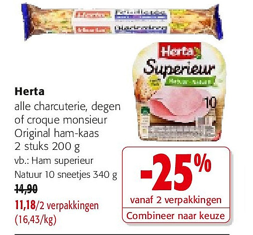 Herta Ham superieur Natuur 10 sneetjes 340 g