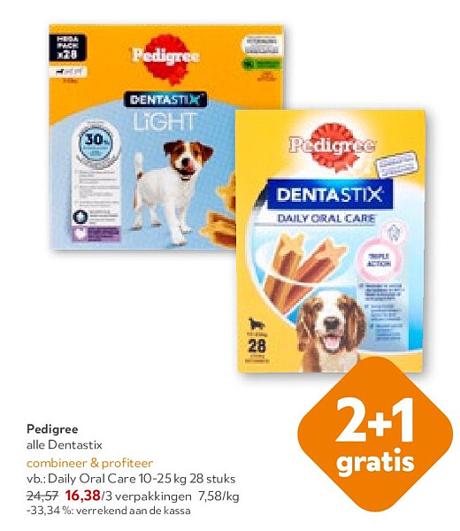 Pedigree Daily Oral Care 10-25 kg 28 stuks