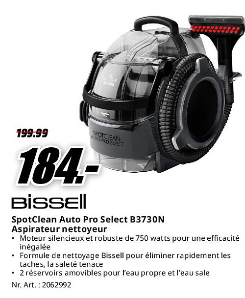 SpotClean Auto Pro Select B3730N Aspirateur nettoyeur