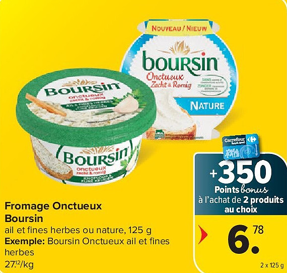 Fromage Onctueux Boursin 2 x 125 g