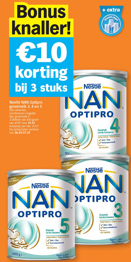 Nestlé NAN Optipro groeimelk 3, 4 en 5