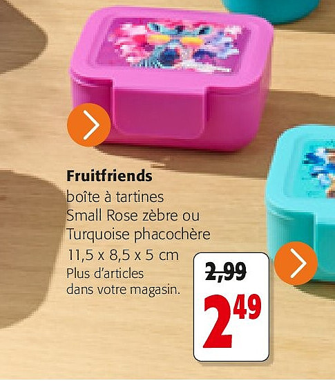 Fruitfriends boîte à tartines Small Rose zèbre