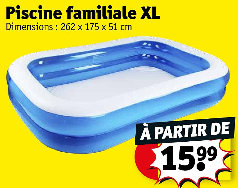 Piscine familiale XL 262 x 175 x 51 cm