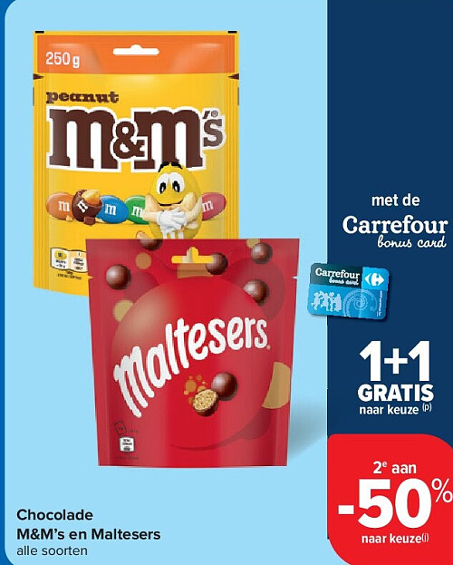 Chocolade M&M’s en Maltese