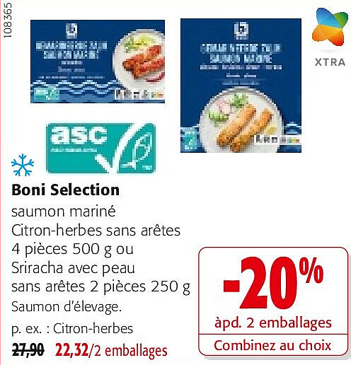 Boni Selection saumon mariné Citron-herbes sans arêtes 4 pièces 500 g