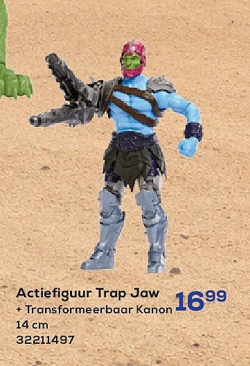 Actiefiguur Trap Jaw + Transformeerbaar Kanon 14 cm