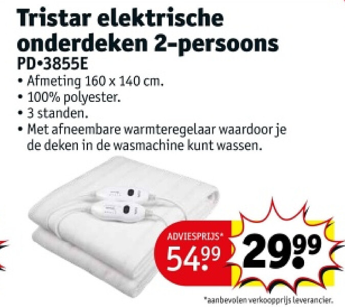 Tristar elektrische onderdeken 2-persoons