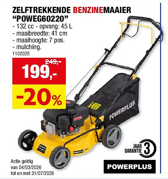 ZELFTREKKENDE BENZINEMAAIER “POWEG60220”
