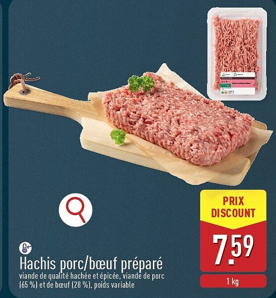 Hachis porc/bœuf préparé