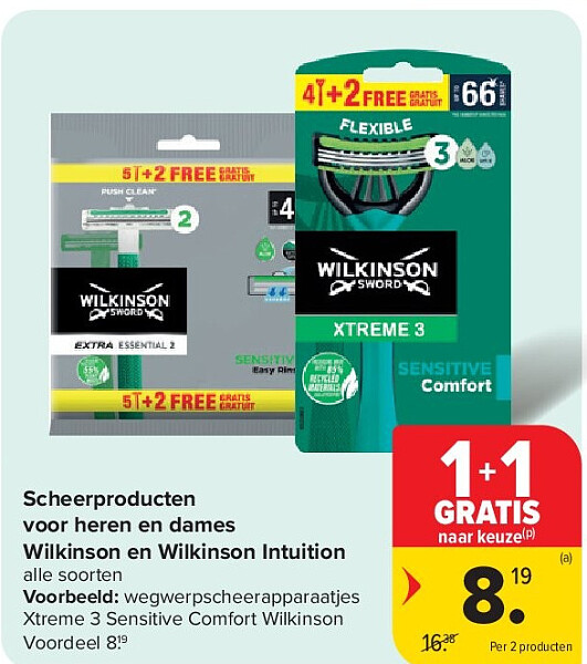 Scheerproducten voor heren en dames Wilkinson en Wilkinson Intuition