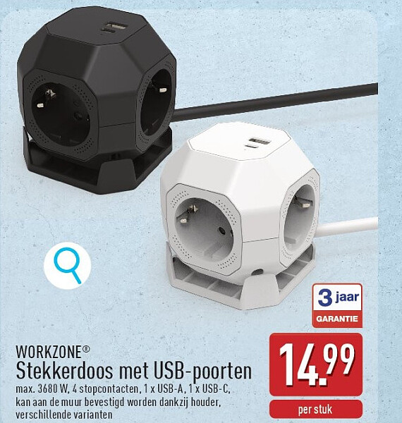 Stekkerdoos met USB-poorten
