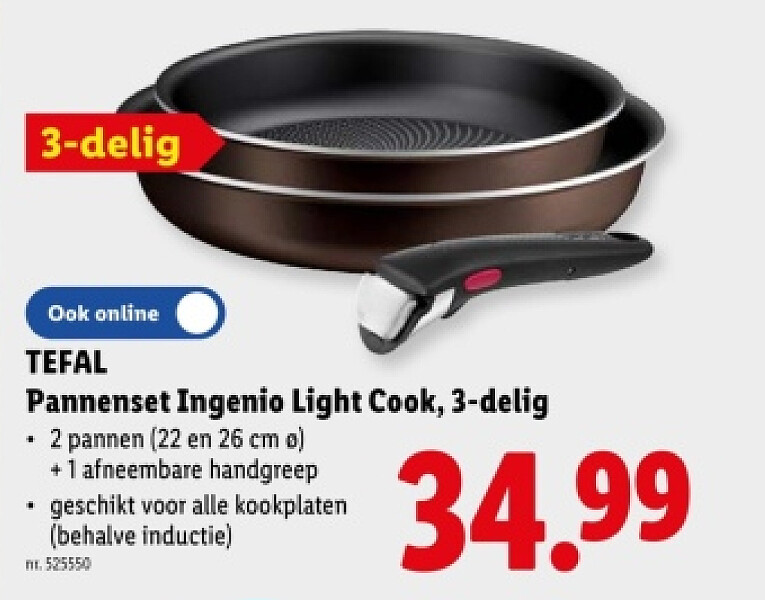 Pannenset Ingenio Light Cook, 3-delig