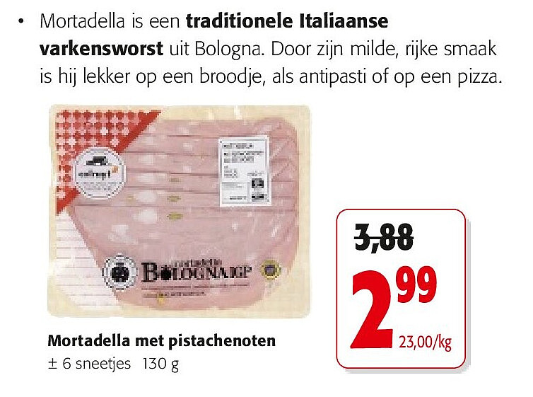Mortadella met pistachenoten