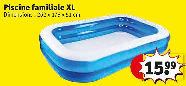 Piscine familiale XL 262 x 175 x 51 cm