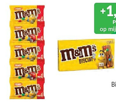 M&M's Biscuit - 10 stuks of Peanut - 5 stuks - 225 g