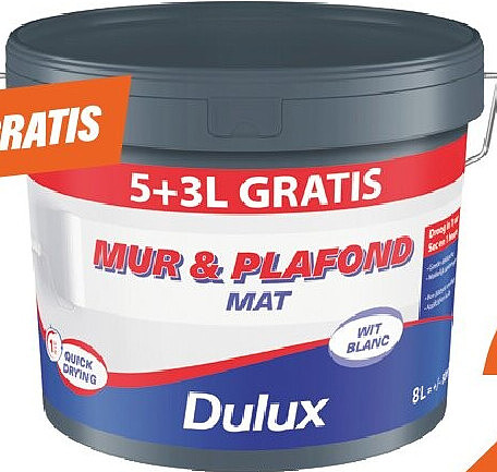 Muur- en plafondverf mat met Dulux 5+3 L