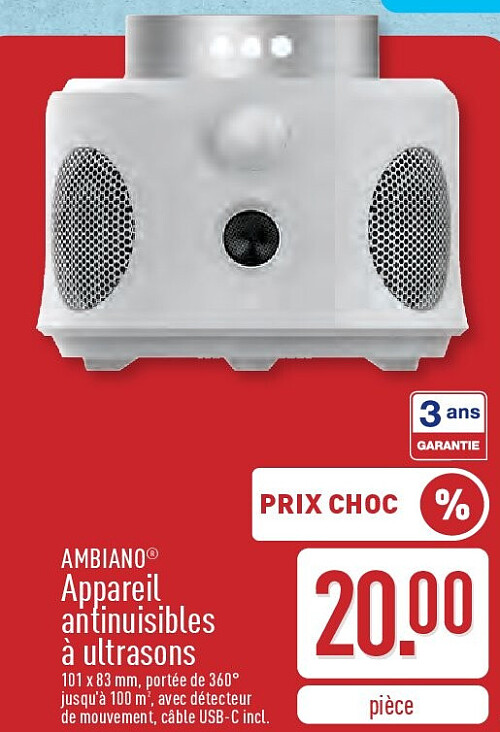 Appareil antinuisibles àultrasons