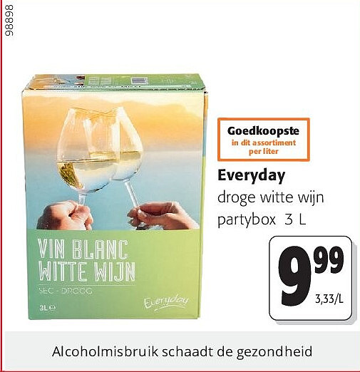 Everyday droge witte wijn partybox 3 L