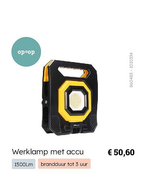 Werklamp met accu