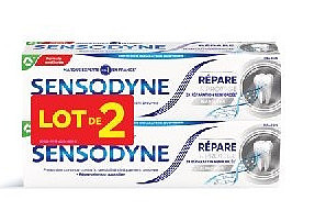 Dentifrice Sensodyne Répare et protège blancheur, lot de 2 x 75 ml