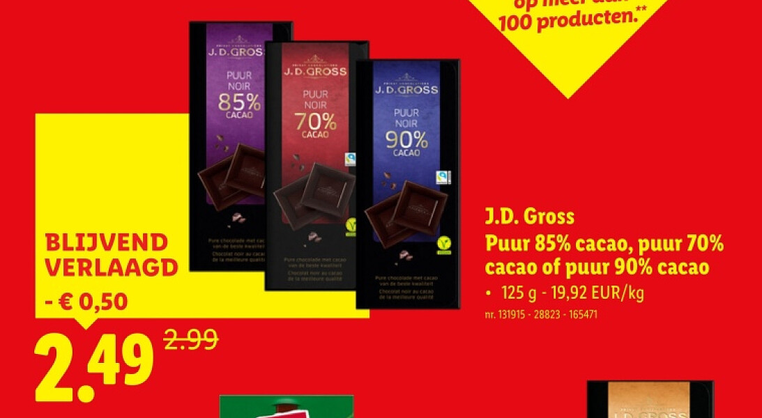 Puur 85% cacao, puur 70% cacao of puur 90% cacao