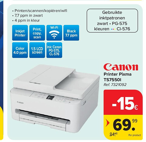 Printer Pixma TS7550I