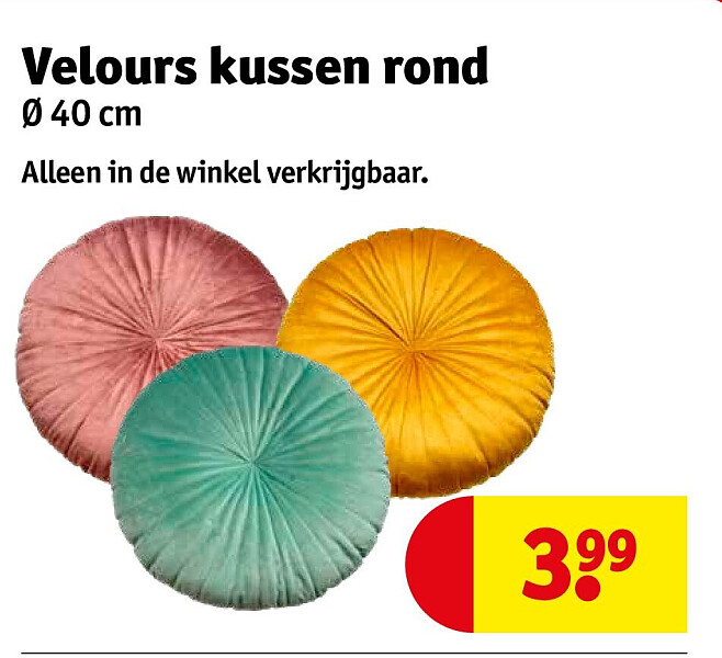 Velours kussen rond