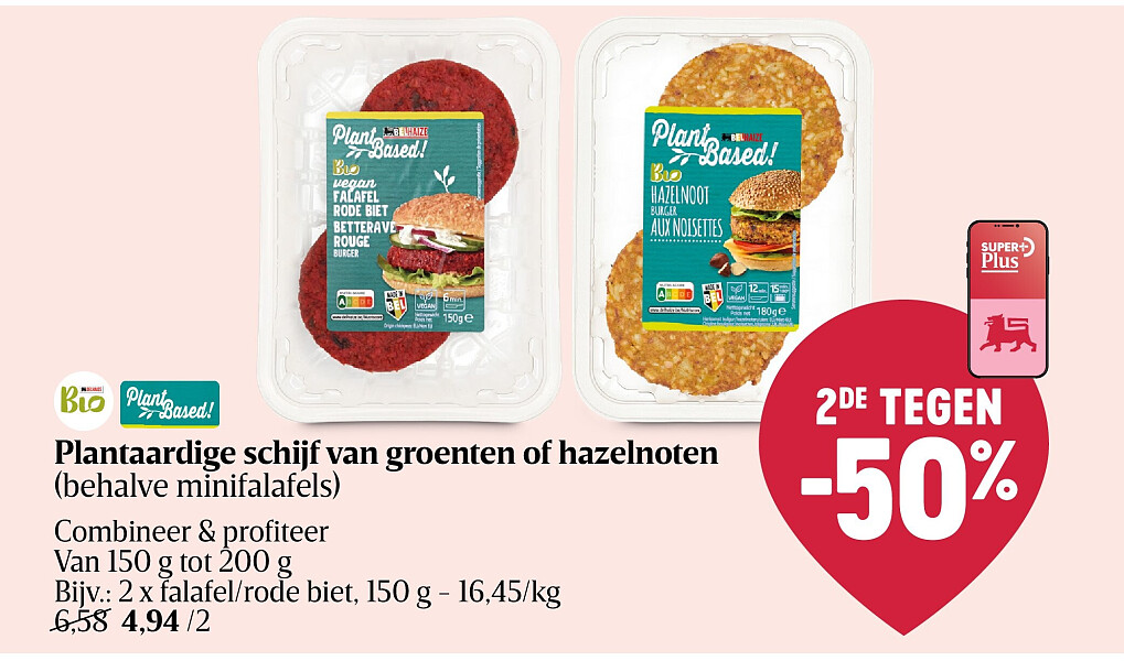 Plantaardige schijf van groenten of hazelnoten