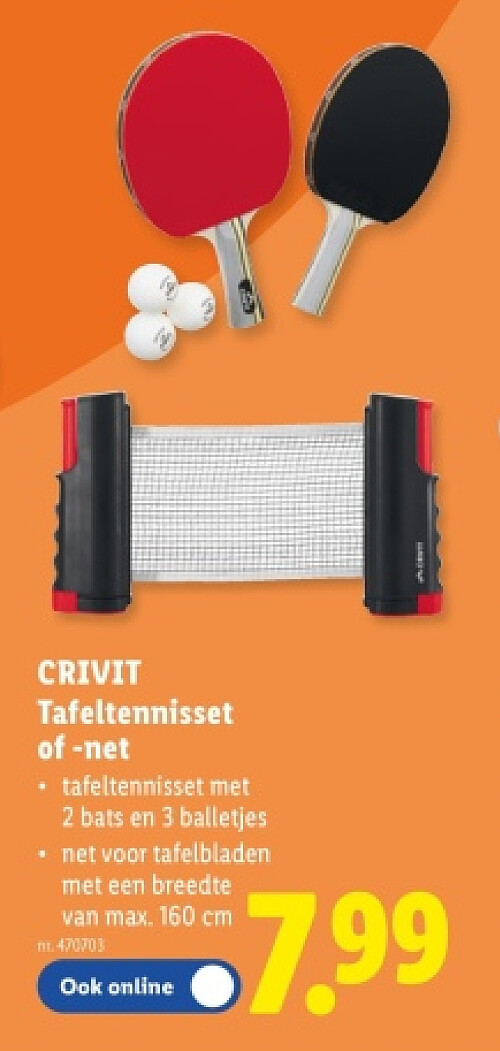 Tafeltennisset of -net
