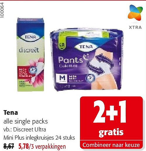 Tena Discreet Ultra Mini Plus inlegkruisjes 24 stuks