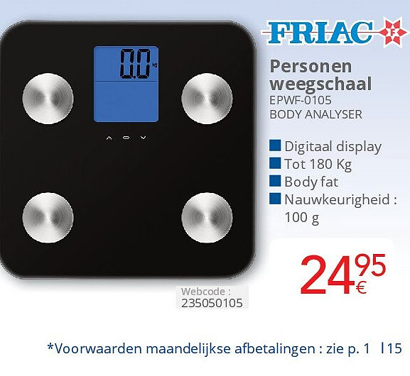Personen weegschaal EPWF-0105 BODY ANALYSER