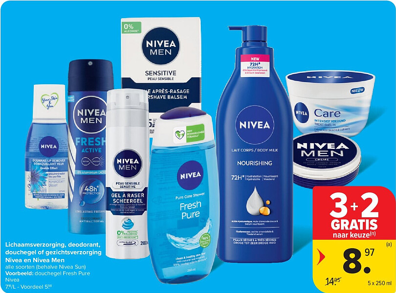 Lichaamsverzorging, deodorant, douchegel of gezichtsverzorging Nivea en Nivea Men