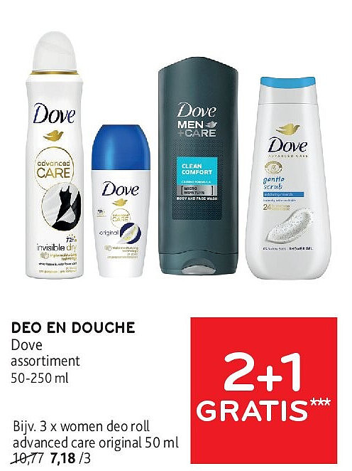 DEO EN DOUCHE Dove assortiment 50-250 ml
