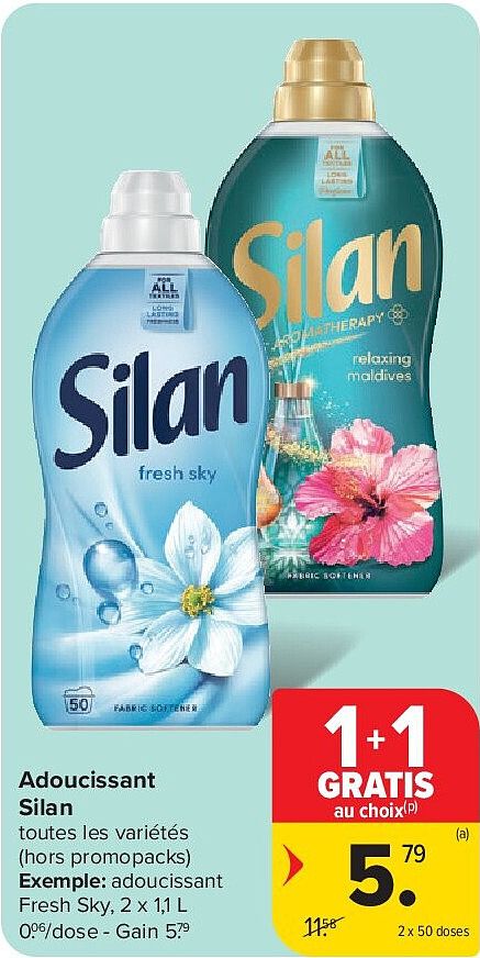 Adoucissant Silan 2 x 50 doses
