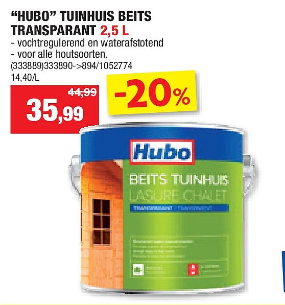 “HUBO” TUINHUIS BEITS TRANSPARANT 2,5 L
