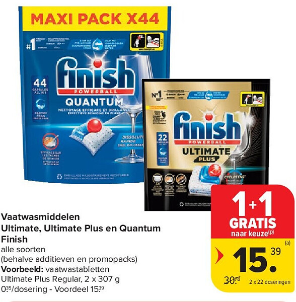 Vaatwasmiddelen Ultimate, Ultimate Plus en Quantum Finish