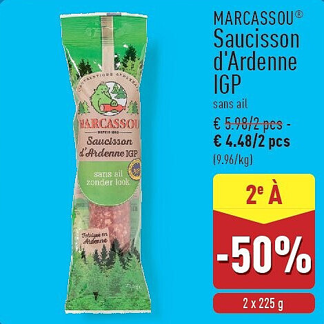 Saucisson d'Ardenne IGP